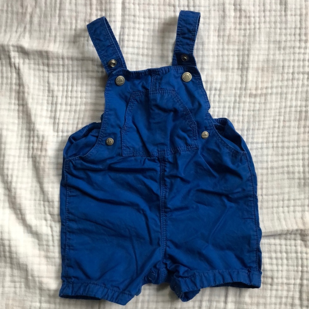 Adorable Petit Bateau Blue Shortalls, 3M